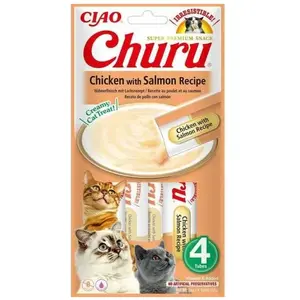 Comparateur de prix : INABA Churu Chicken with salmon recipe - cat treats - 4x14 g