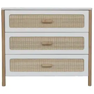 Commode à langer Canne Et Tressage Rotin Océania BLANC Théo pas cher