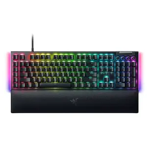 Comparateur de prix : Razer BlackWidow V4 (Green Switch) Clavier de Jeu mécanique Snap Tap (commutateurs mécaniques à clic, 6 Touches Macro dédiées, Touches ABS Doubleshot, Chroma RVB) Disposition Britannique |