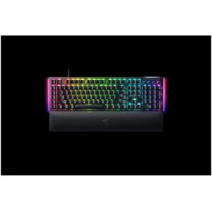 Comparateur de prix : Razer BlackWidow V4 (Green Switch)   Clavier de Jeu mécanique Snap Tap (commutateurs mécaniques Clicky, 6 Touches Macro, Touches ABS doubleshot, Chrome RVB) QWERTZ Disposition Allemande | Noir