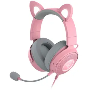 Comparateur de prix : Razer Casque de jeu kraken kitty v2 pro rgb rose RZ04-04510200-R3M1