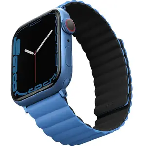 Uniq Bracelet double face Revix Apple Apple Watch Series 1 á 9 / SE (38/40/41 mm) | Series 10 (42 mm) - Bleu/NoirVendu paramazon