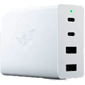 Comparateur de prix : Razer USB-C GaN Charger - Chargeur portable rapide (2X USB-C, 2X USB-A avec ports US, EU et UK) Mercury