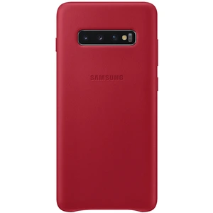 Samsung Coque en cuir S10+ Rouge bordeaux