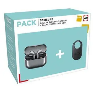 Comparateur de prix : Pack écouteurs sans fil Samsung Galaxy Buds3 Pro Argent + SmartTag2 Noir