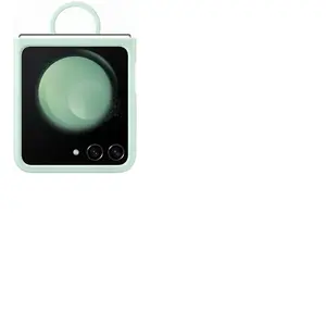 Comparateur de prix : Samsung Etui Support Coque Z Flip 5 Silicone avec Anneau Vert d'eau
