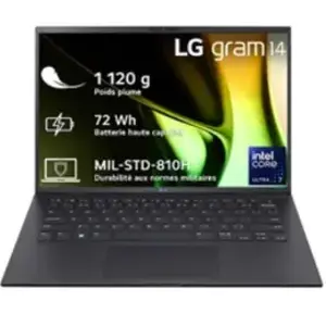 LG gram 14" Intel® Core Ultra 7 RAM 32Go SSD 1To Noir 14Z90S-G.AD78F pas cher