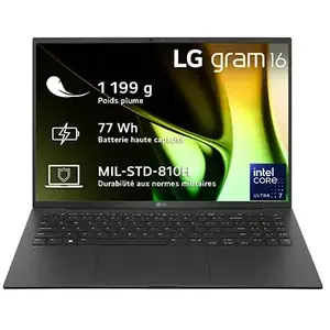 LG gram 16" Intel® Core  Ultra 7 RAM 32Go SSD 2To Noir 16Z90S-G.AD7BF pas cher