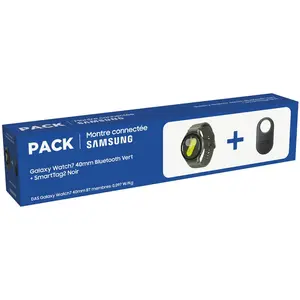 Pack Galaxy Watch7 40mm Vert + SmartTag 2 Noir SAMSUNG pas cher