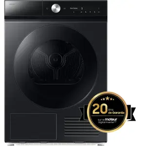 Comparateur de prix : Seche-linge Samsung Noir Pompe a chaleur Optimal Dry AI Control Sechag...