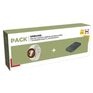 Samsung Pack Galaxy Watch7 40mm BT creme + Pad induction duo pas cher