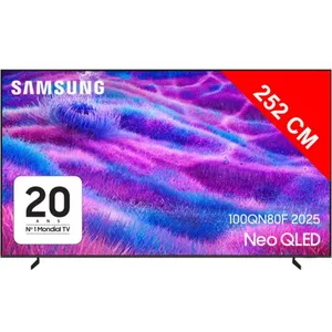 Comparateur de prix : Samsung TV AI Neo QLED 100" QN80F 2025, 4K Mini LED Silver