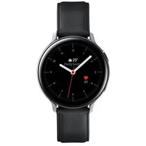 Montre connectée Samsung Galaxy Watch Active2 44 mm Boîtier Acier Bracelet en cuir Argent