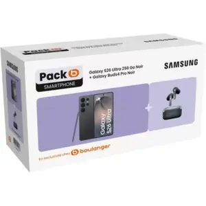 Smartphone SAMSUNG Pack S26 Ultra Noir 256Go+Buds4 Pro Noir pas cher