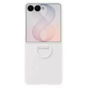 Coque Silicone Magnet Cover Ring Samsung Galaxy Z Flip 8 - White