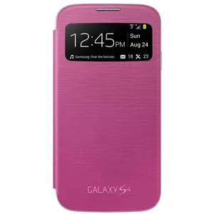 Etui Rabat à Zone Transparente Samsung pour Galaxy S4 (i9500), Rose