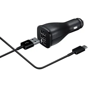 Comparateur de prix : Samsung Chargeur allume-cigare rapide double Noir aveccâble USB Type C