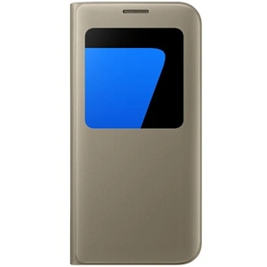 Samsung - Étui à fenêtre Or Original pour Samsung Galaxy S7 Edge pas cher