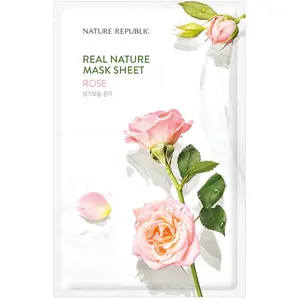 Masque en tissu hydratant - Real Nature - Rose - Visage - 1 unité 