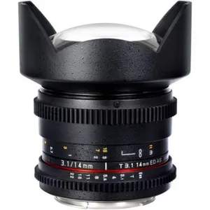 Comparateur de prix : Objectif reflex vidéo Samyang VDSLR II 14mm T3,1 Noir pour Canon EF