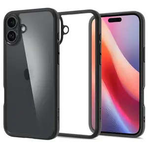 Comparateur de prix : Spigen Coque pour iPhone 16, Ultra Hybrid, [Anti-jaunissement] 6,1 Pouces - Noir Mat