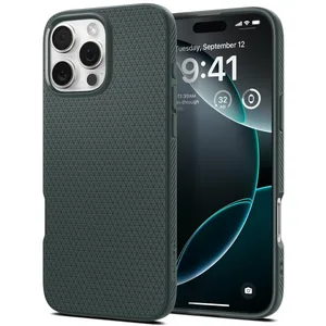 Spigen Coque pour iPhone 16 Pro, Liquid Air, [Surface Antidérapante] 6,3 Pouces - Vert pas cher