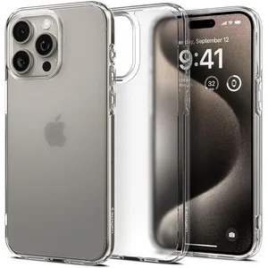 Coque telephone - bumper telephone Spigen Ultra Hybrid Coque pour iPhone 15 Pro Max - Frost Clair pas cher