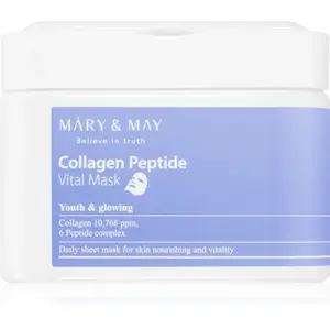 Comparateur de prix : MARY & MAY Collagen Peptide Vital Mask ensemble de masque en tissu effet anti-rides 30 pcs