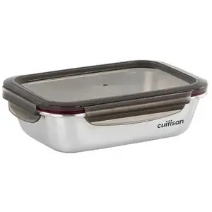 CUITISAN - Boite alimentaire rectangulaire en inox compatible au micro-ondes - 1100ml pas cher