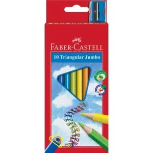 FABER-CASTELL Crayons de couleur Jumbo triangulaire, 10 étui ()