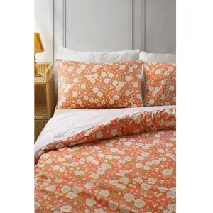 Elle Décoration - Parure housse de couette Amélie Orange 240x260 cm pas cher
