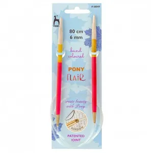 Pony Aiguilles à tricoter circulaires fixes 80 cm Bois Flair Du N°3 au... pas cher