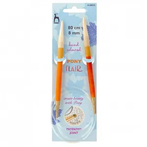 Pony Aiguilles à tricoter circulaires fixes 80 cm Bois Flair Du N°3 au...