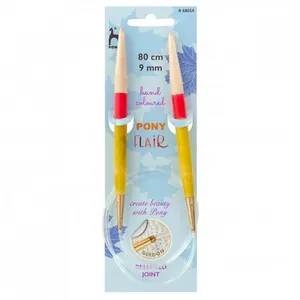 Pony Aiguilles à tricoter circulaires fixes 80 cm Bois Flair Du N°3 au... pas cher