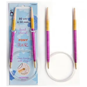 Pony Aiguilles à tricoter circulaires fixes 80 cm Bois Flair Du N°3 au...