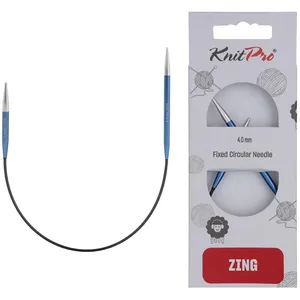 KnitPro K47058 Aiguilles à Tricoter circulaires, Métal, Bleu, 25cm / 4mm