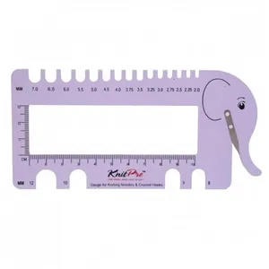 Jauge aiguilles à tricoter/crochet et coupe fils Eléphant Lilas - Knit... pas cher