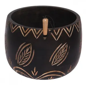 Bol Distributeur de laine imprimé tribal en bois - Knitpro Marron - Ma...