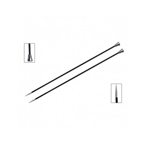 GENERIQUE KnitPro KP41286 Aiguilles Simple Pointes Bois Noir/Argent 35 cm x 3,5 mm