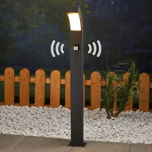 Comparateur de prix : Lucande Borne lumineuse LED Lennik, capteur, 100 cm, anthracite