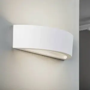 Comparateur de prix : Applique murale Lindby Konstantin, largeur 30 cm, blanc, plâtre, E14