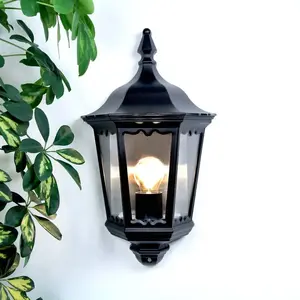Applique d'extérieur Lindby Lieva, hauteur 44 cm, noir, verre pas cher