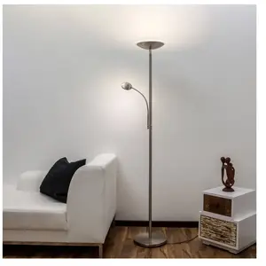 Lindby lampadaire à éclairage indirect LED Malea, 180 cm, nickel, bras deVendu parluminaire