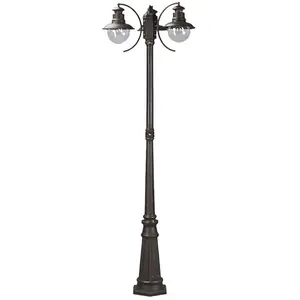 Comparateur de prix : Lindby luminaire d'extérieur Eddie, 198 cm, rouille, métal, IP44, E27