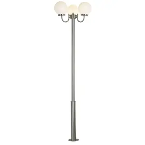Lindby, luminaire d'extérieur Samuel, 218 cm, à 3 lampes, sphérique, E27, IP44Vendu parluminaire