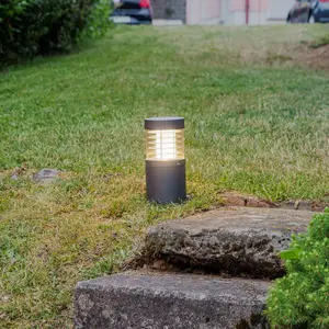 Comparateur de prix : Lucande, lampe pour socle LED Lucius, 27 cm, anthracite, IP54