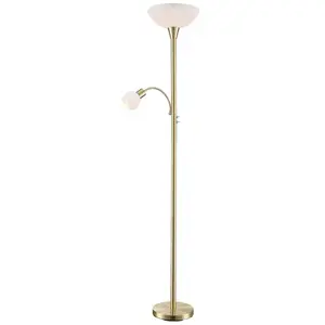 Lindby lampadaire Elaina, lampe de lecture, couleur laiton, 183cm E27Vendu parluminaire