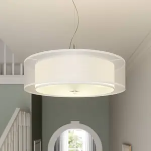 Lindby Suspension en Tissu à intensité variable 'Pikka' en métal pour salon & salle à manger pas cher