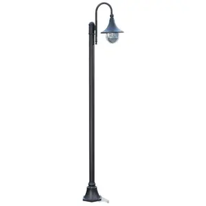 LINDBY Lampadaire extérieur 'Daphne' en aluminium - noir, transparent pas cher