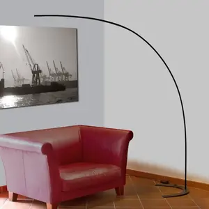 LINDBY Led Lampadaire à intensité variable 'Danua' en métal pour bureau pas cher